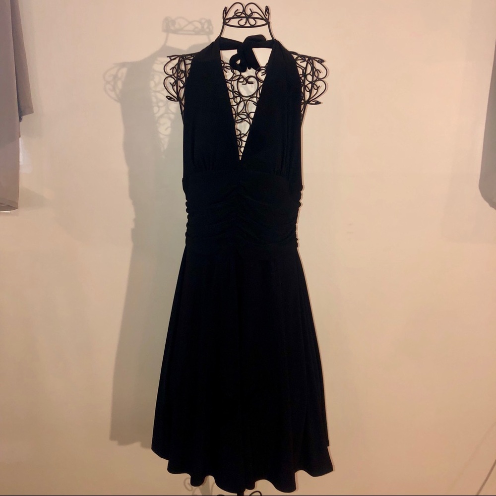 White House Black Market Halter LBD, size M